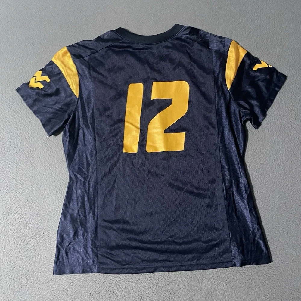 Vtg‎ West Virginia Mountaineers #12 Geno Smith Football Jersey Youth Boy's Large